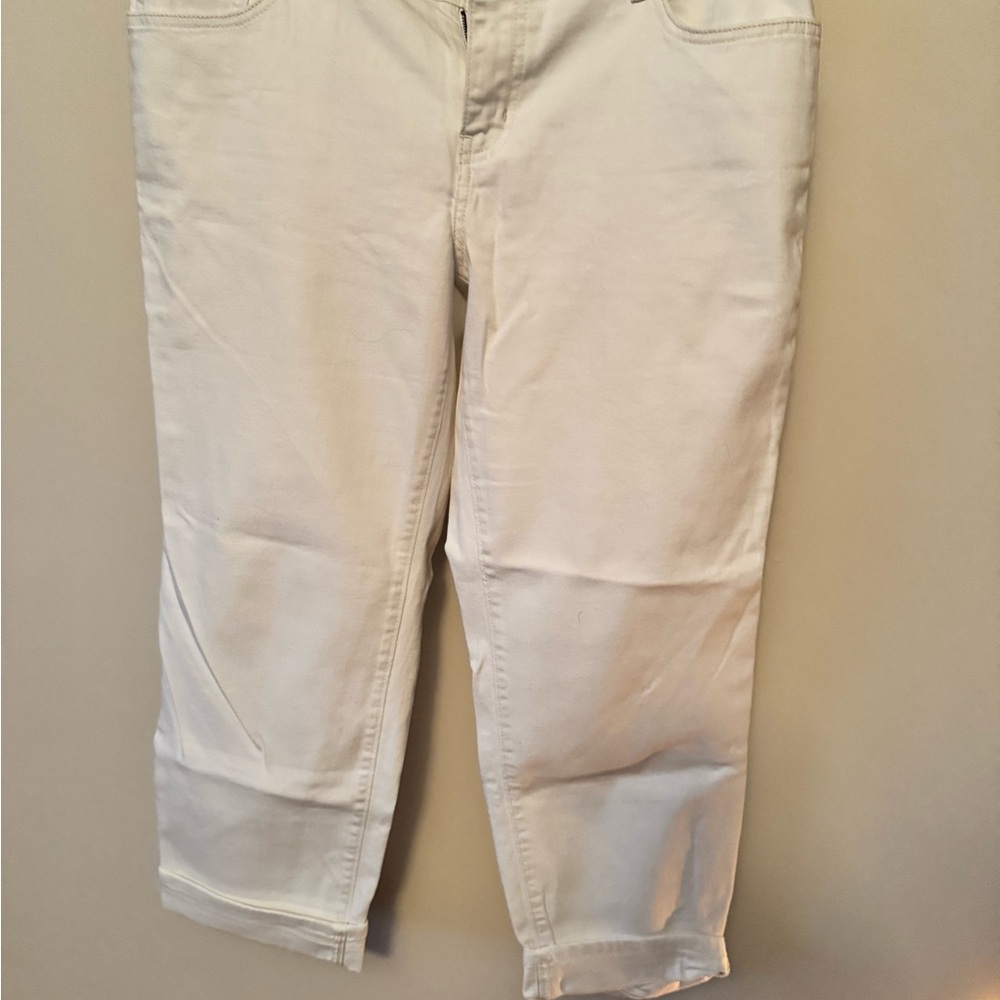 Eddie Bauer Cream Cropped Ankle Pants